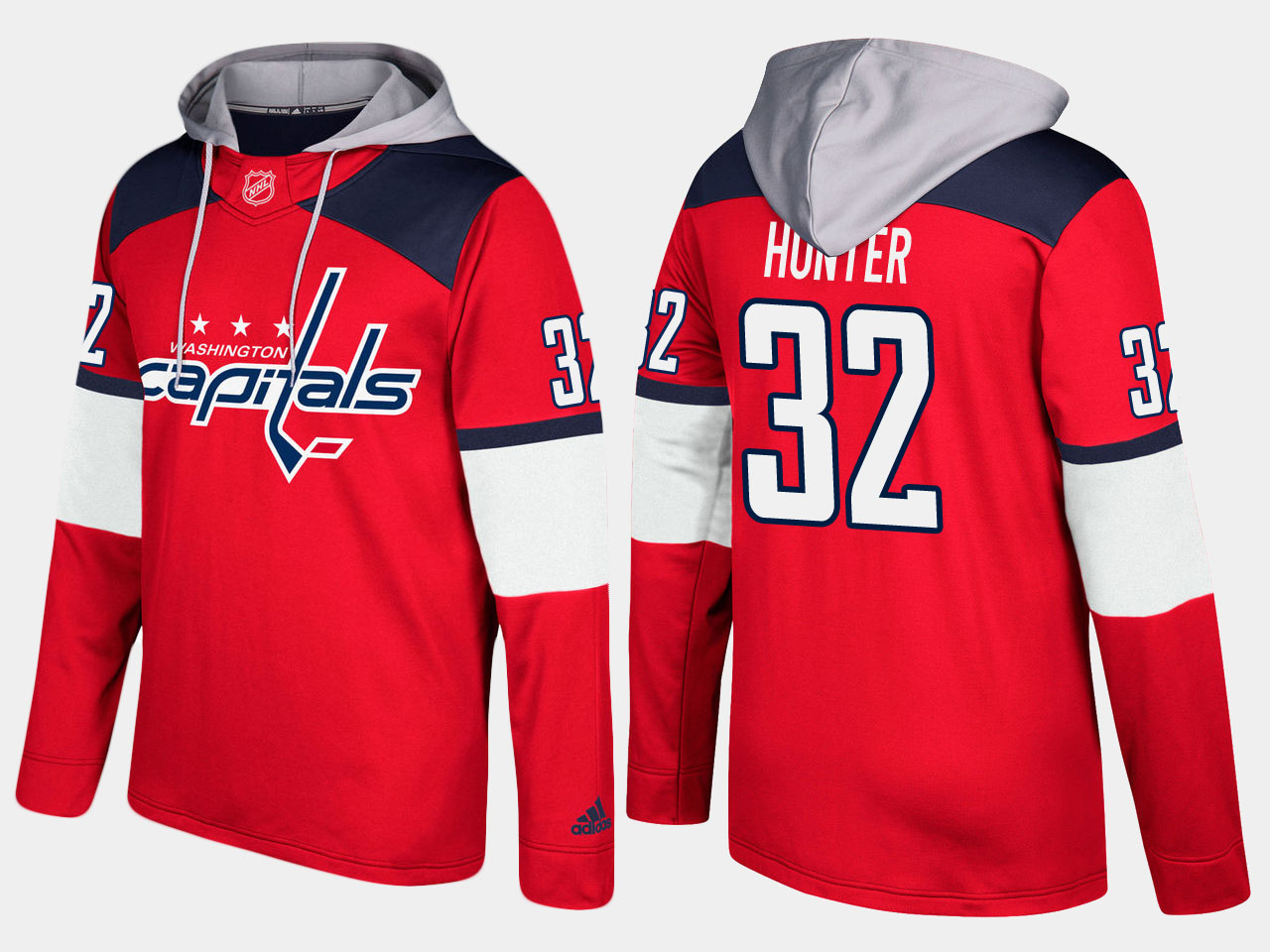 Men NHL Washington capitals retired 32 dale hunter red hoodie